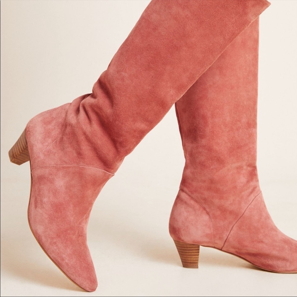 Silent D Suede Kitten Heel Boots - Sz 38